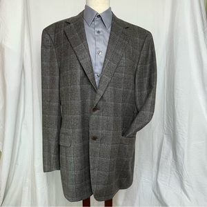 Canali made in Italy Sportcoat Window Pane Bemberg Wool Surgion Cuffs Vent 46L